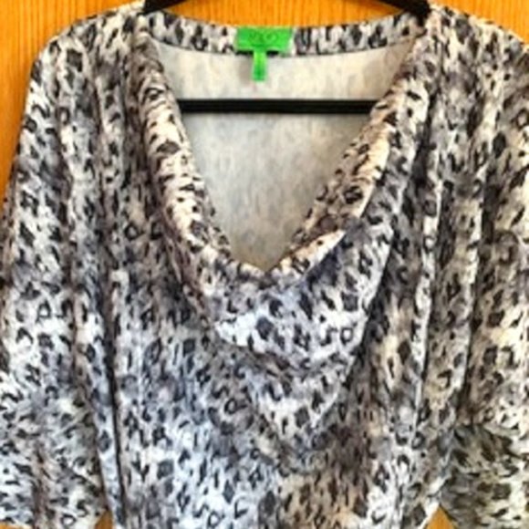 LOGO Lori Goldstein Instant Chic Dress Leopard Animal Print Sz: L - Picture 3 of 7